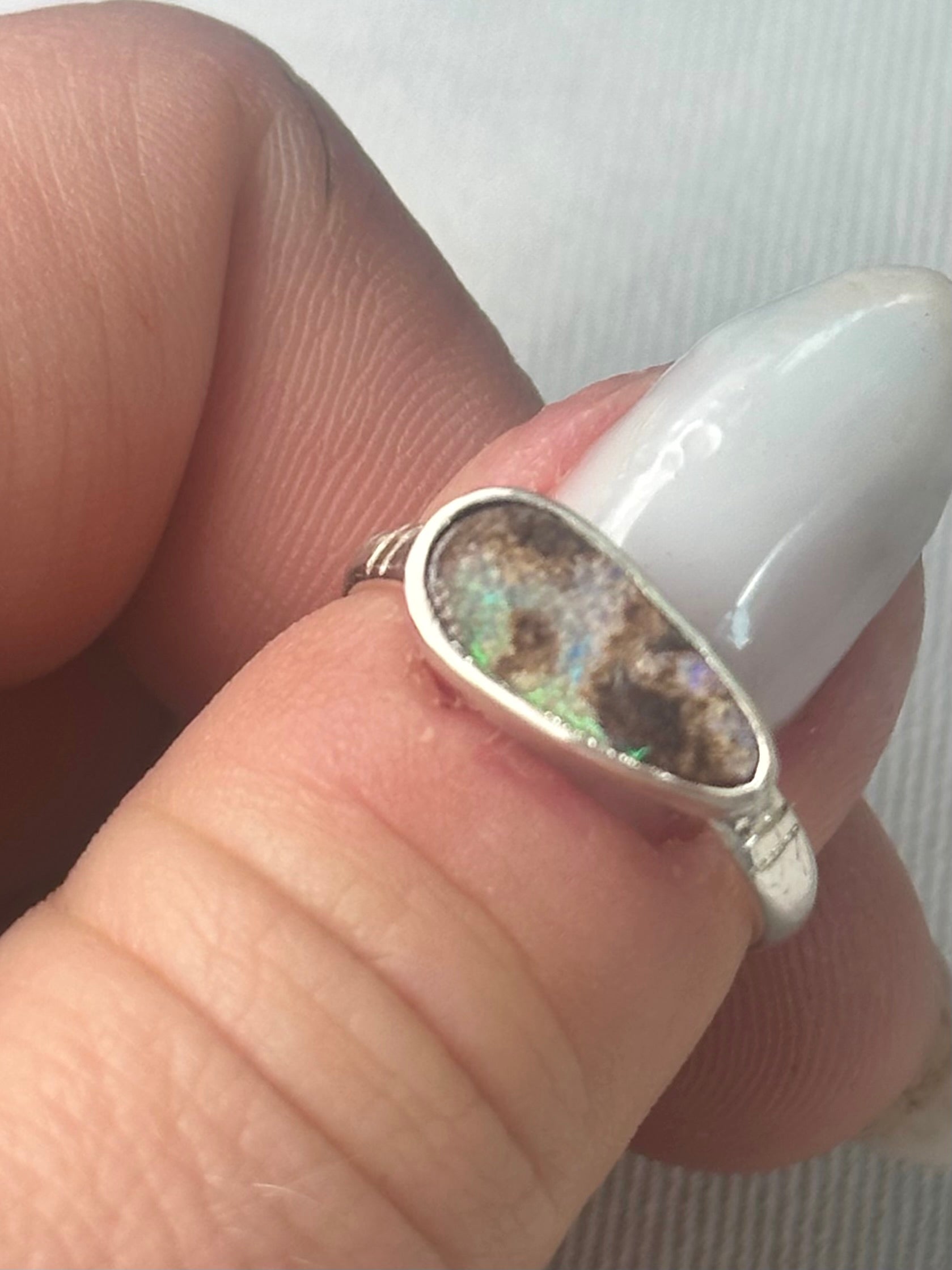 Australian Boulder Opal Ring size 5.5
