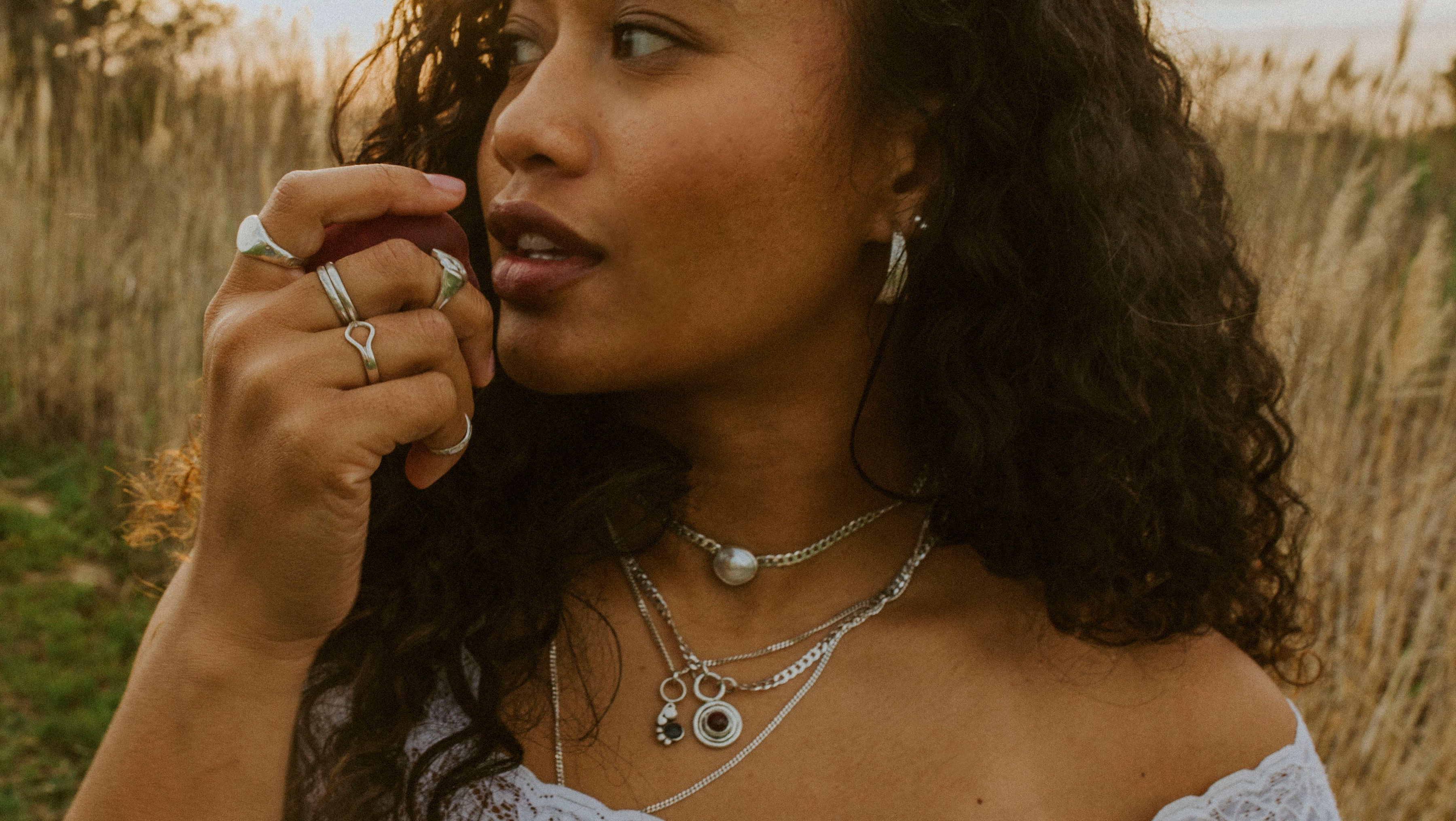 rhodolite garnet ripple linked chain necklace - Jane Sydney Studio