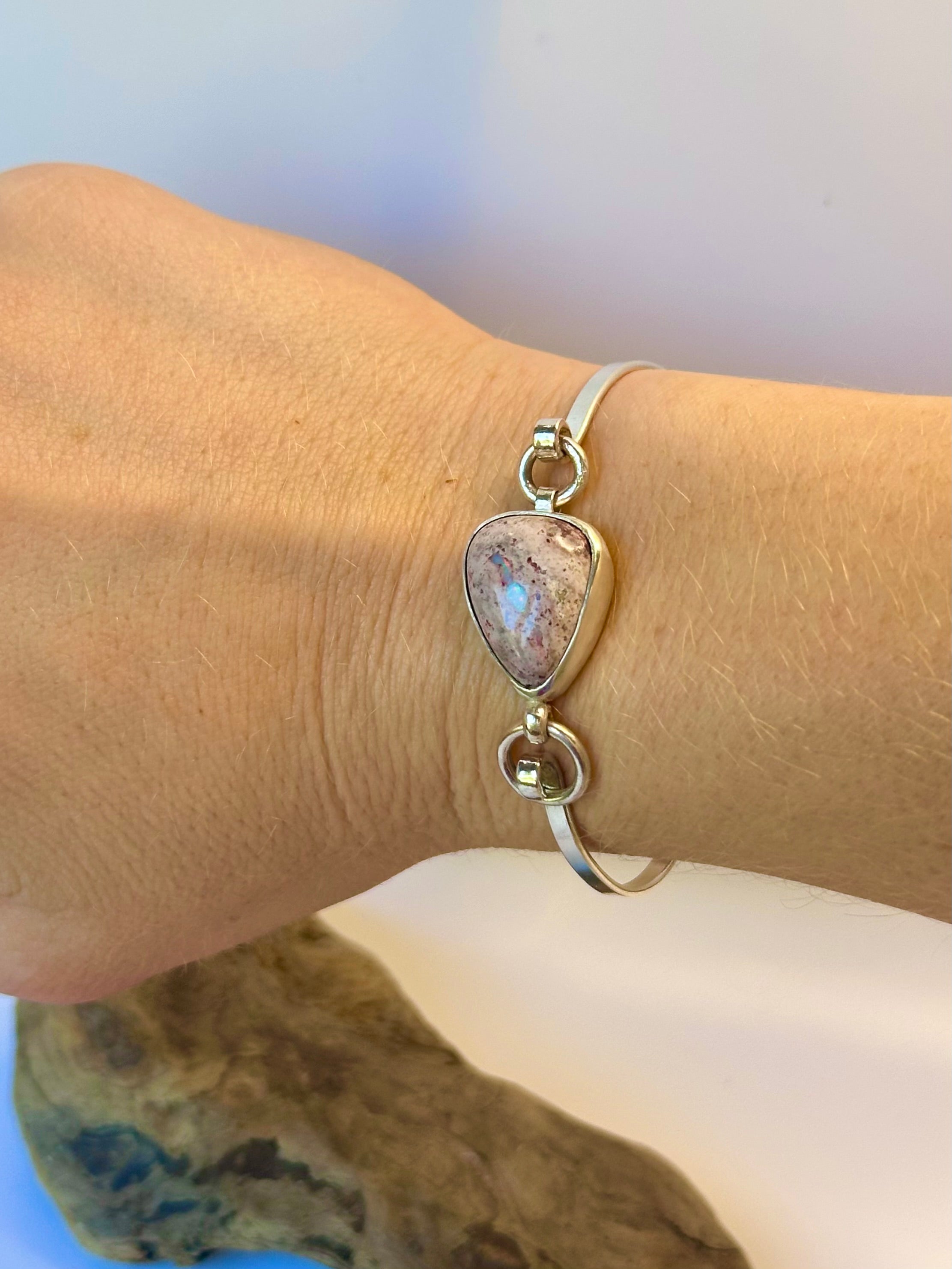 Mexican Cantera Opal Hinge Bracelet