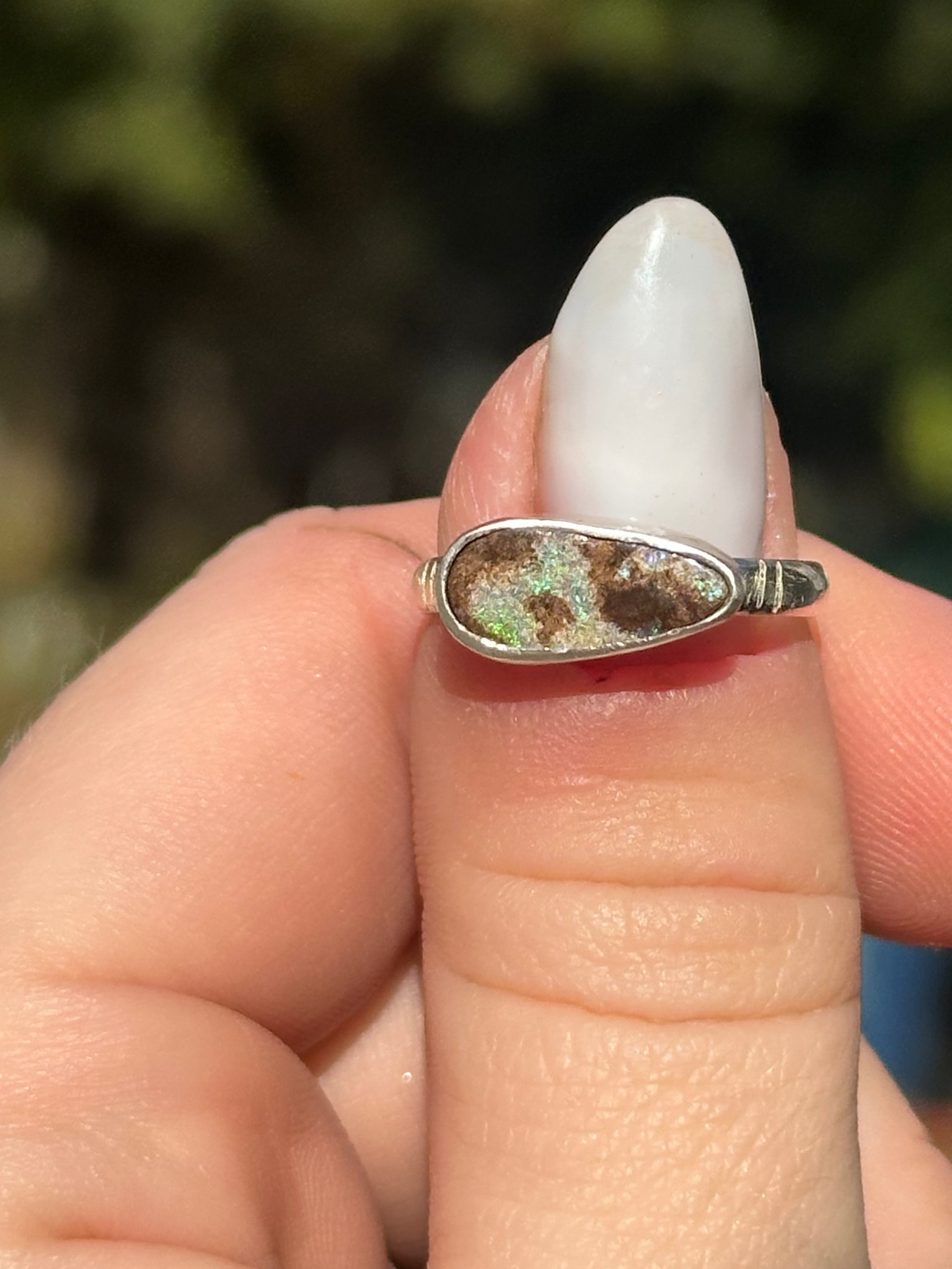 Australian Boulder Opal Ring size 5.5