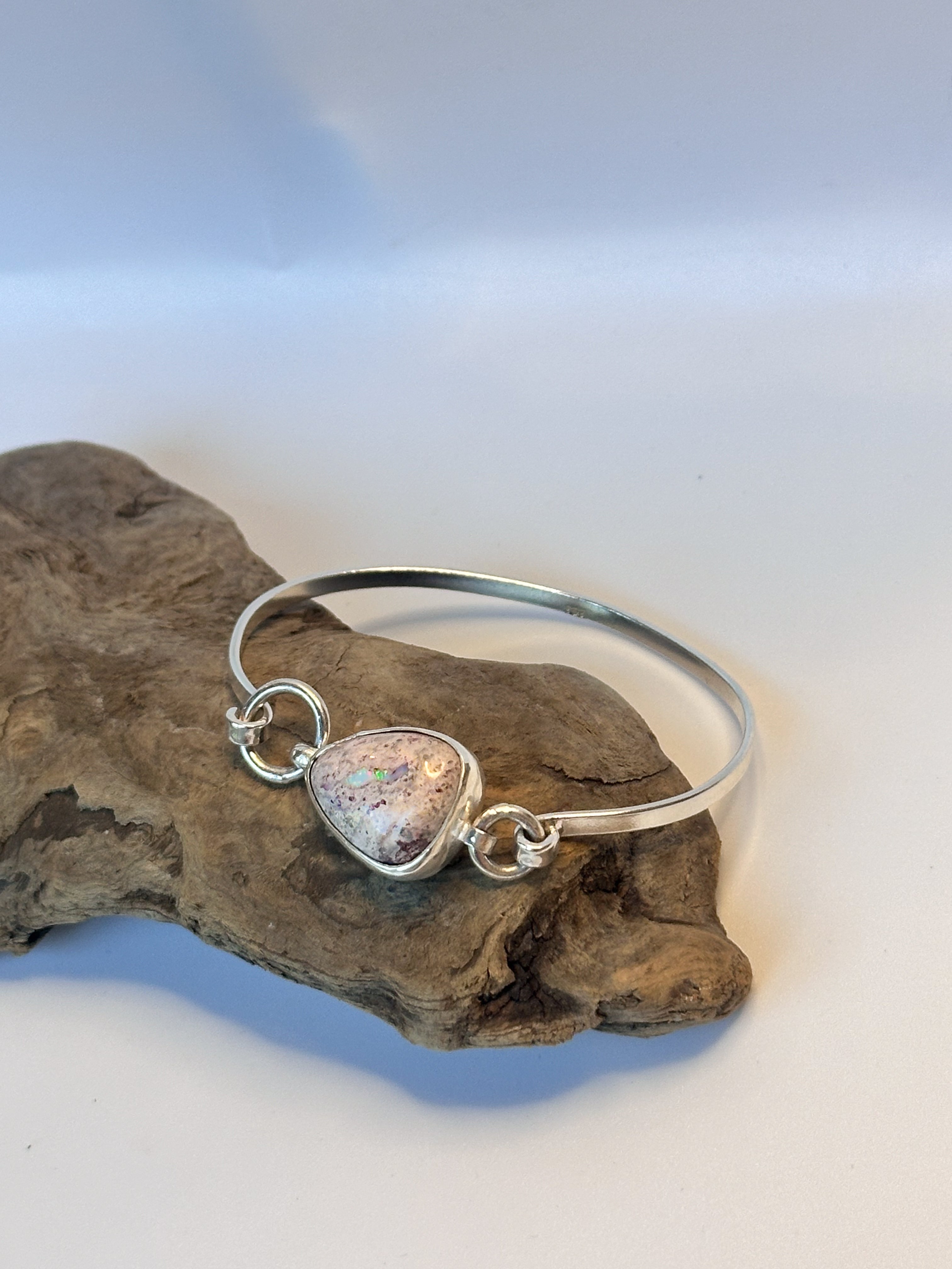 Mexican Cantera Opal Hinge Bracelet