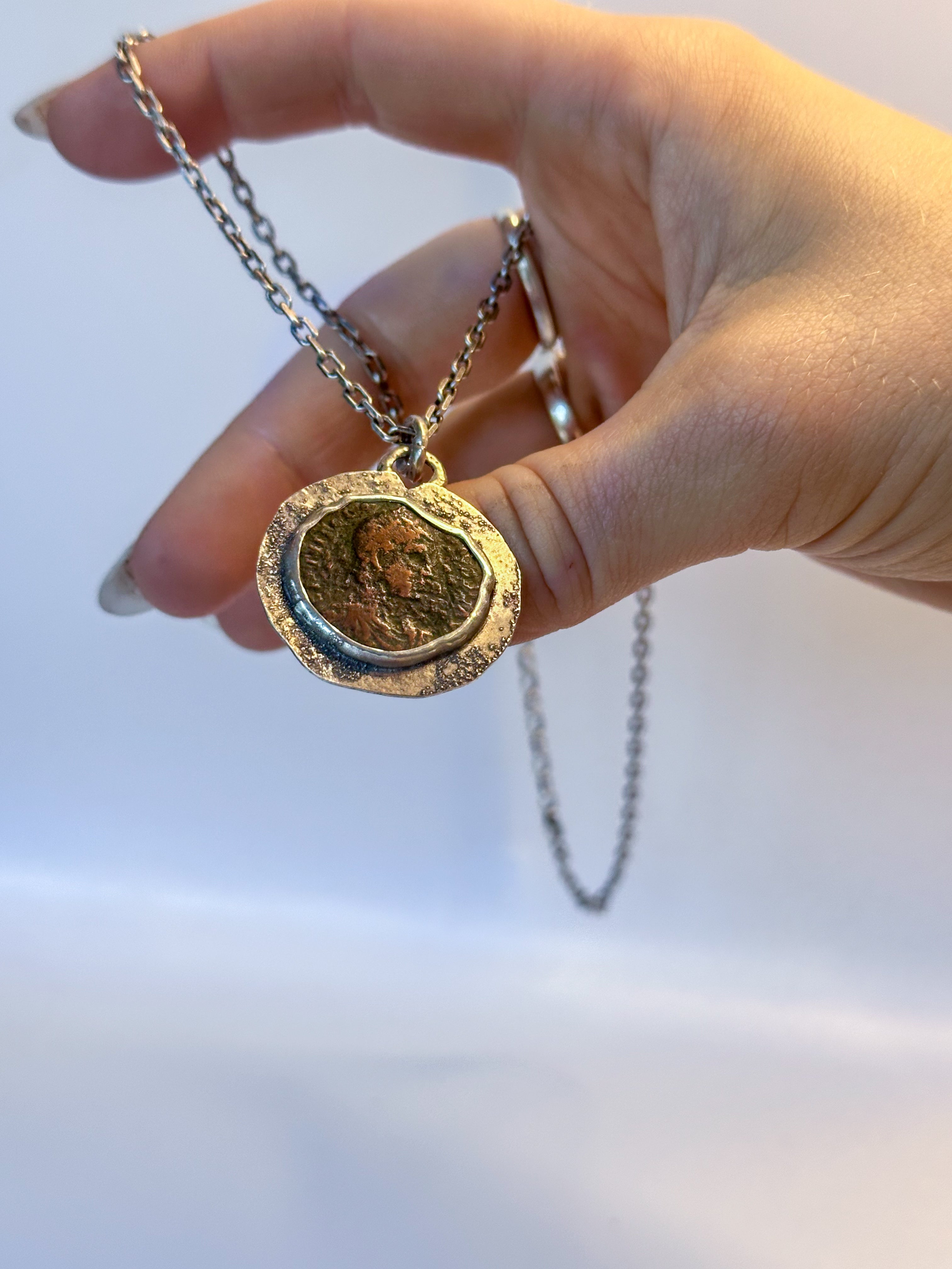 Ancient Roman Coin Pendant Necklace