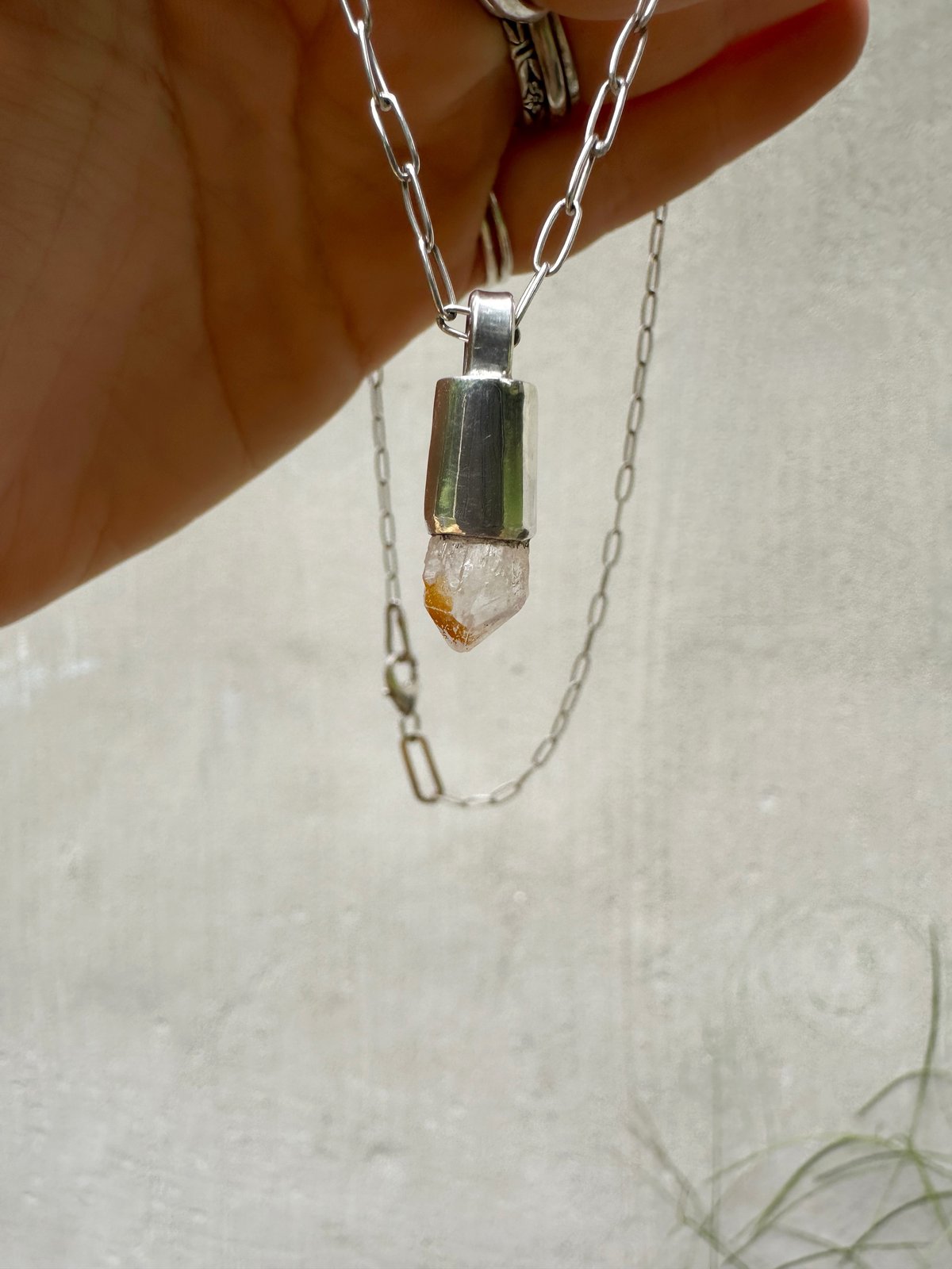 Baby Crystal Point talisman necklace