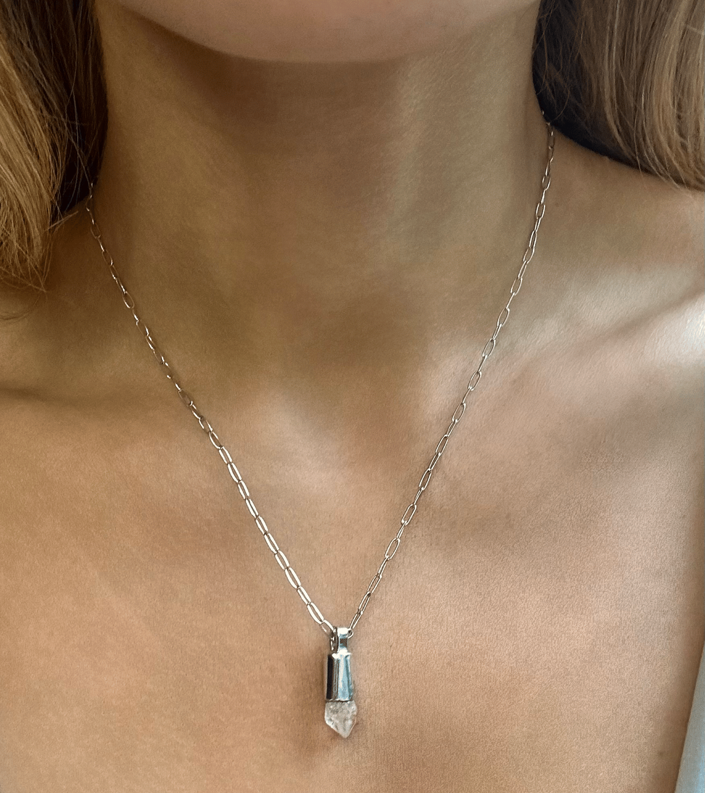 Baby Crystal Point talisman necklace