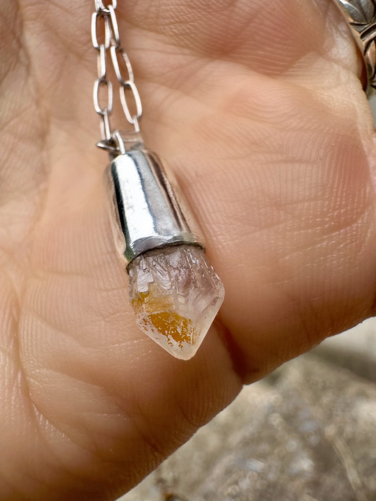 Baby Crystal Point talisman necklace