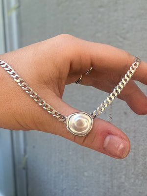 Baroque Pearl Curb Chain
