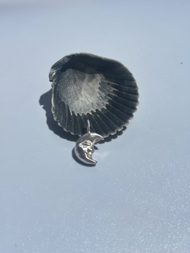 crescent moon face charm // necklace