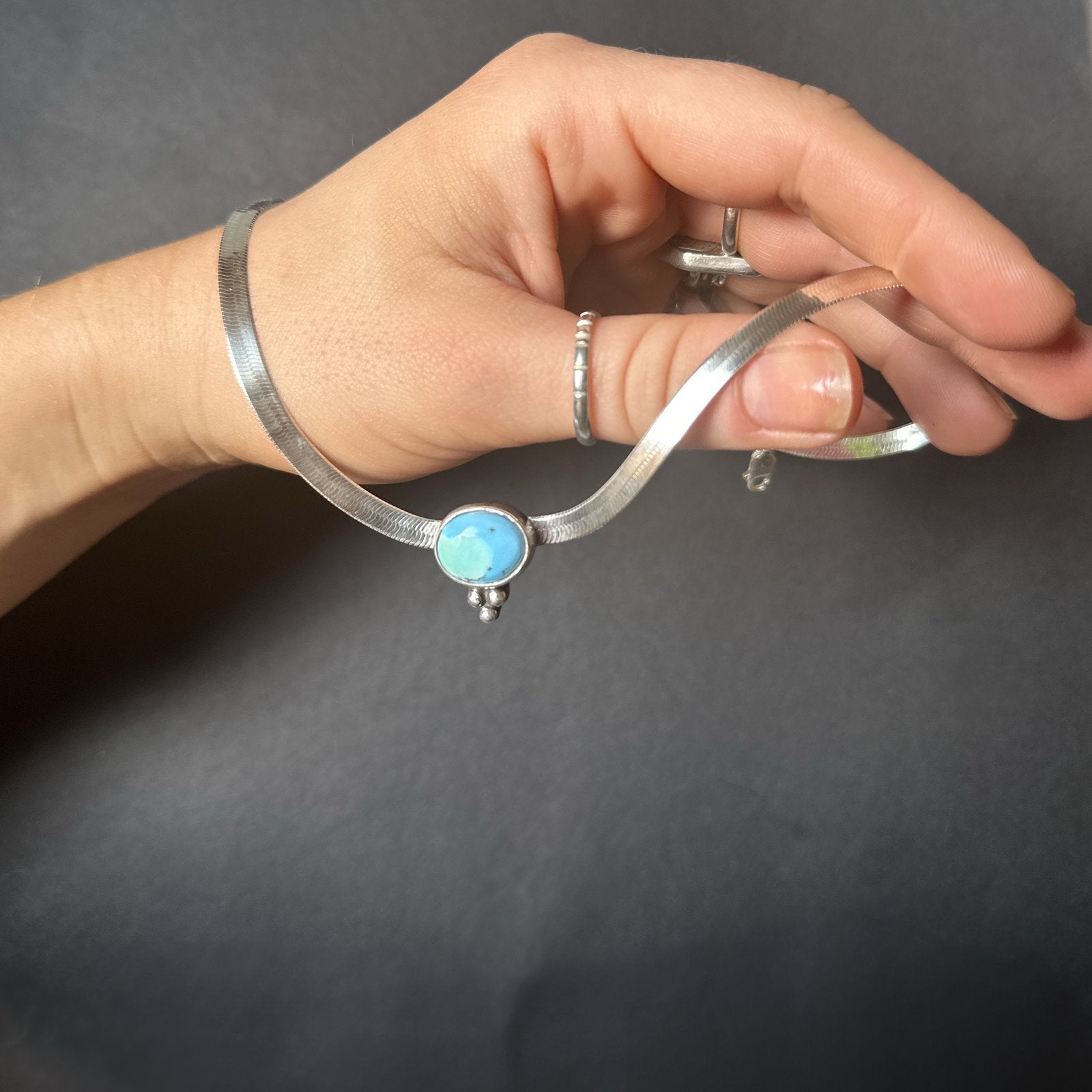 Herringbone Bubbles & Golden Hills Turquoise