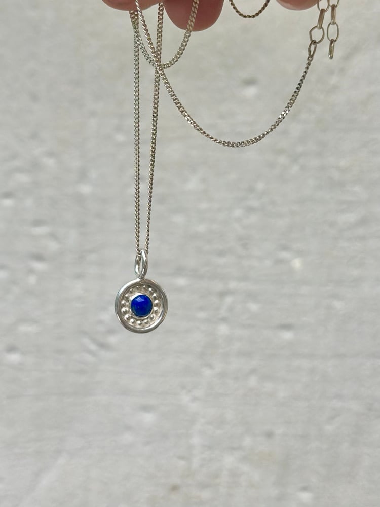 Lapis Compass Charm Necklace