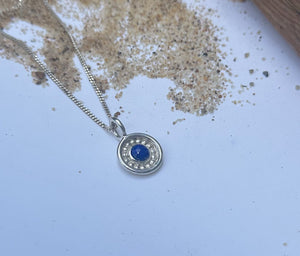 Lapis Compass Charm Necklace