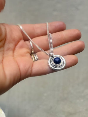 Lapis Ripple Charm Necklace
