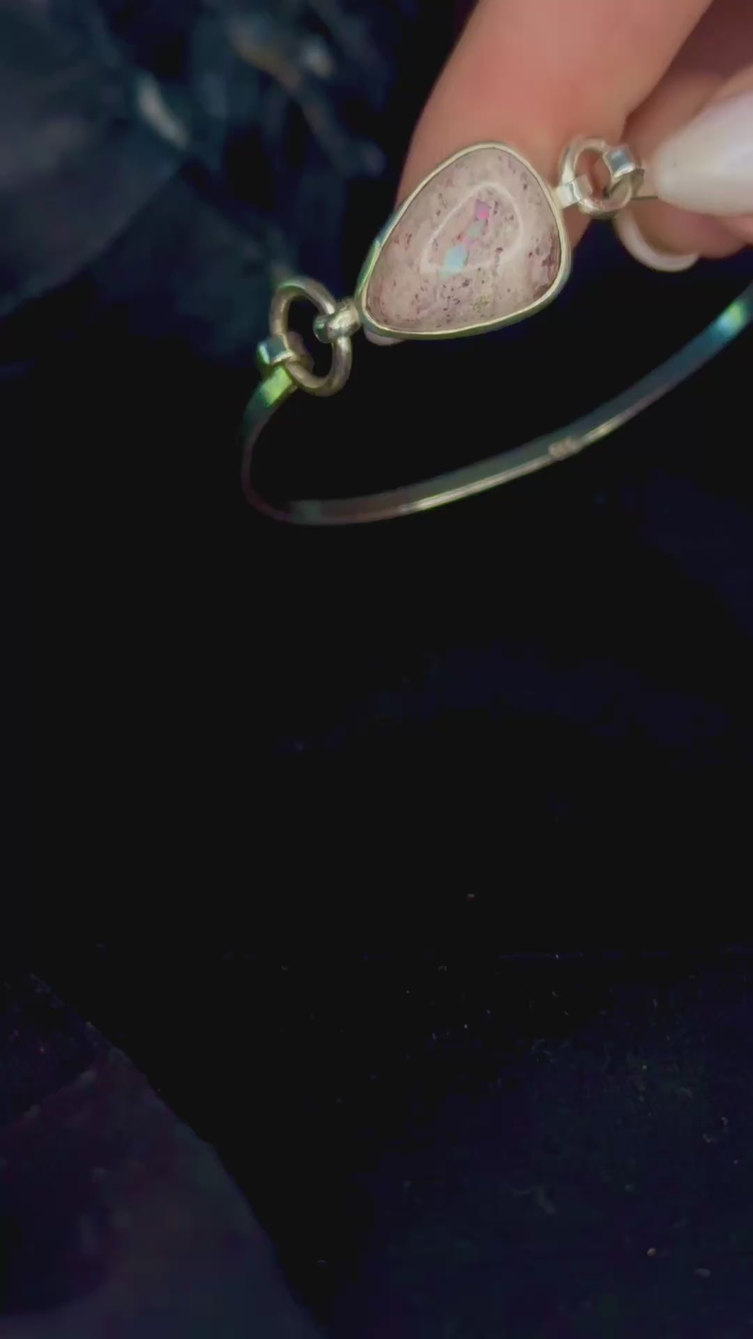 Mexican Cantera Opal Hinge Bracelet