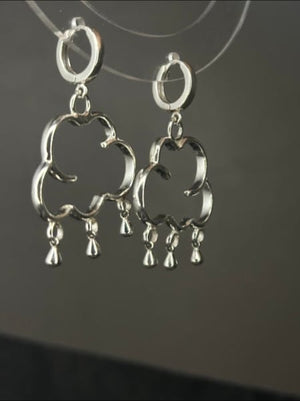 Rain Cloud huggie hoops