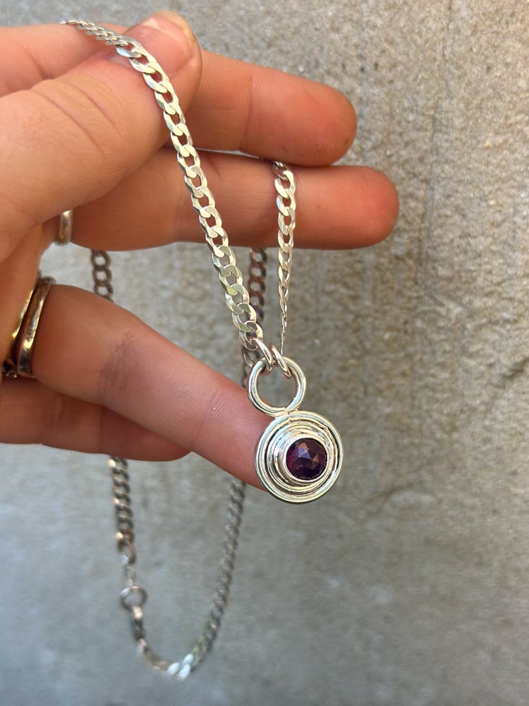 rhodolite garnet ripple linked chain necklace