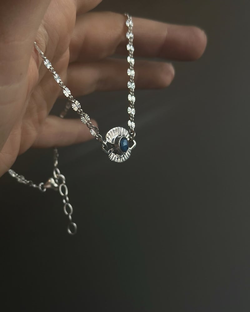 Sapphire Starburst Link Necklace