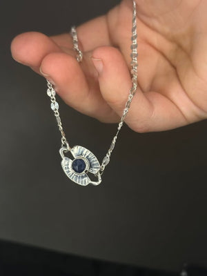 Sapphire Starburst Link Necklace
