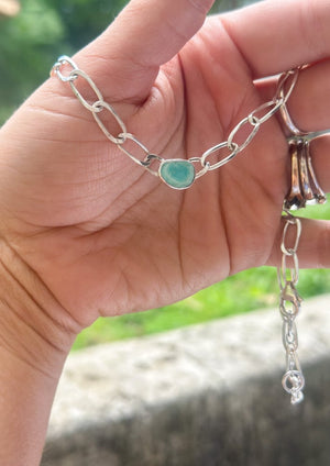 Turquoise Elongated Curb Chain Linked