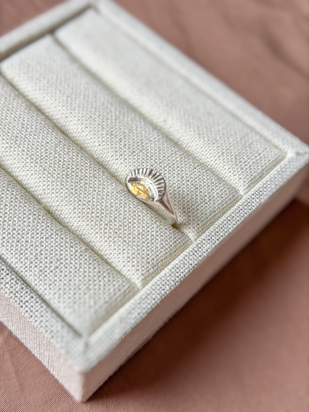 Sunbeam Silver & 24k gold Signet - Jane Sydney Studio
