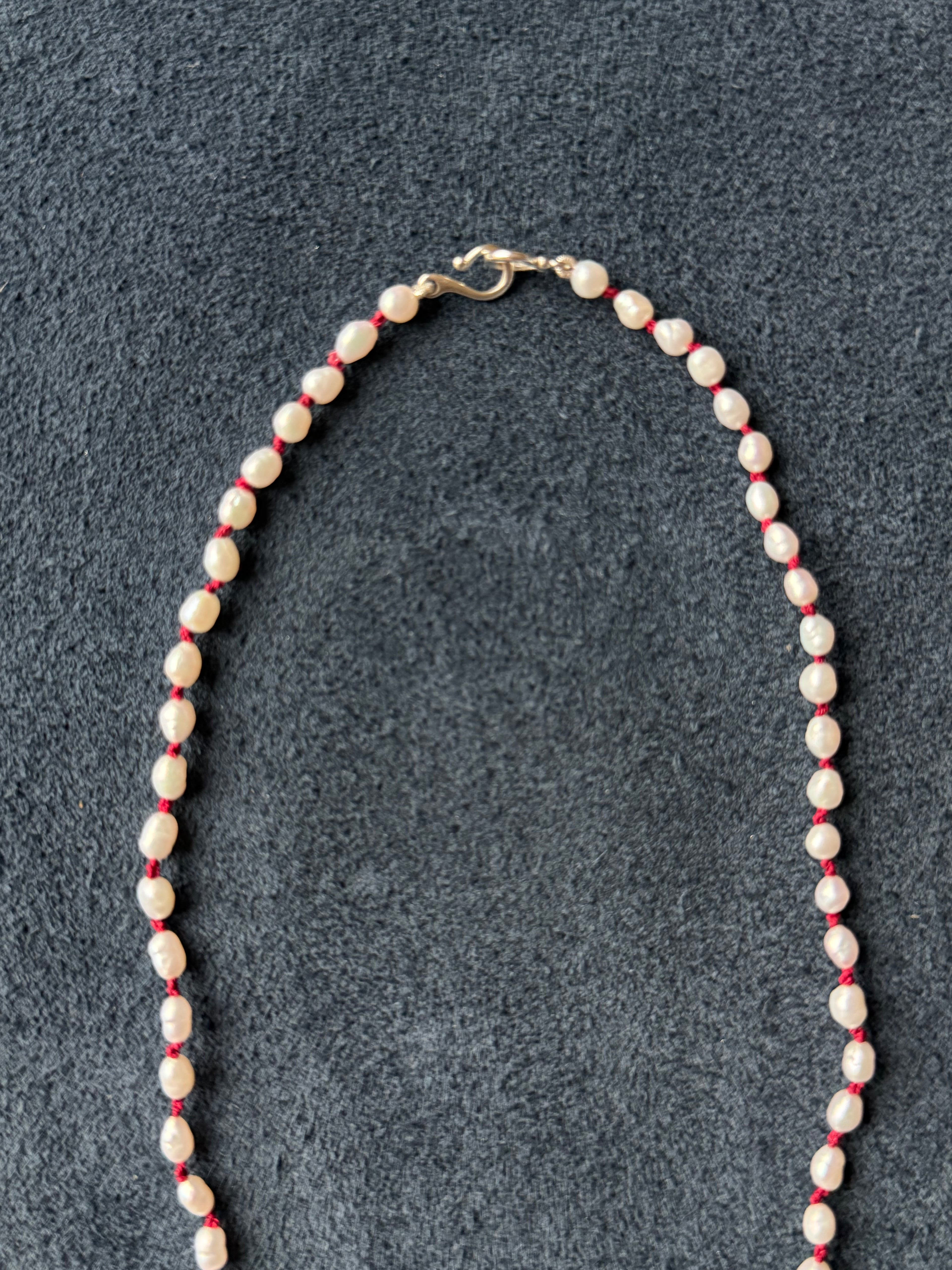 Not Your Mommas Unexpected Red Pearl Choker