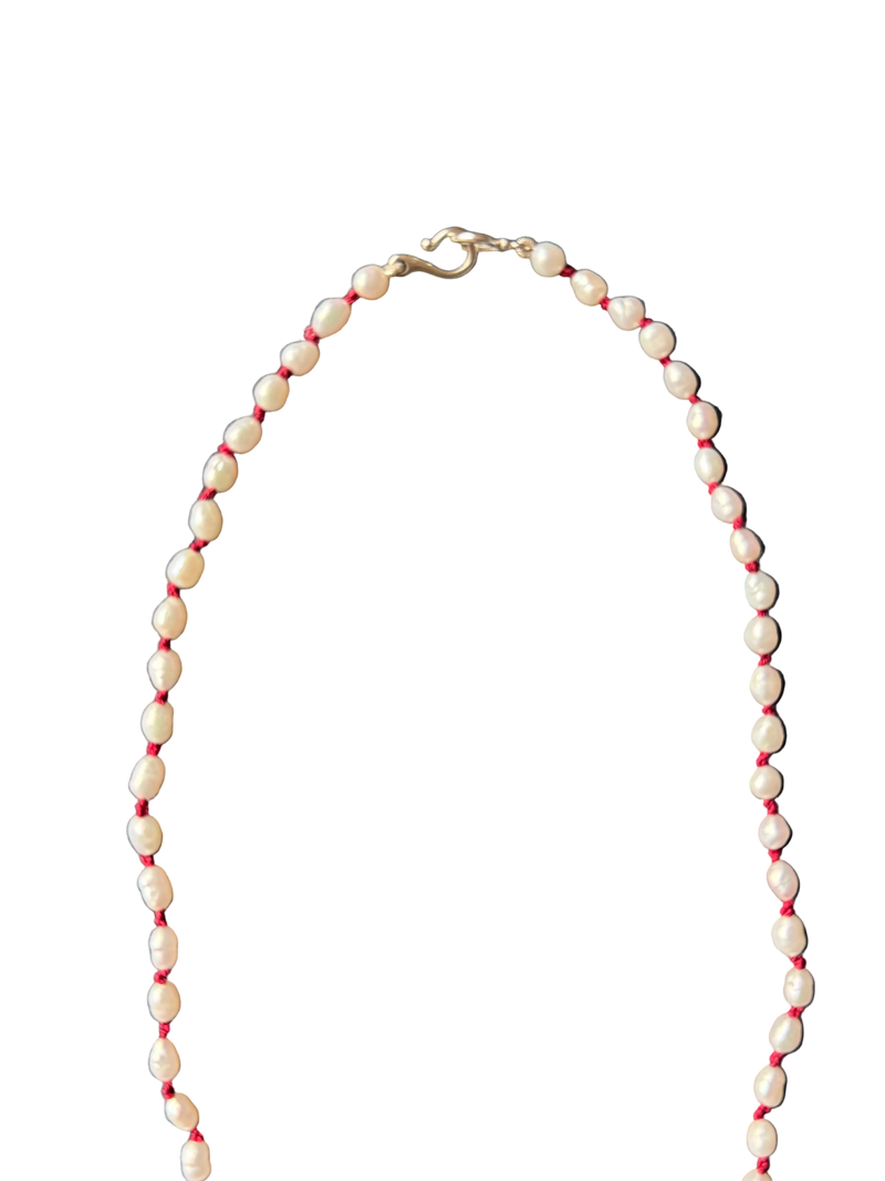 Not Your Mommas Unexpected Red Pearl Choker - Jane Sydney Studio