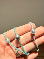 Tahitian Pearl on Silk line W/ silver hook - Jane Sydney Studio