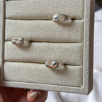 Sapphire rectangular ripples signet - Jane Sydney Studio