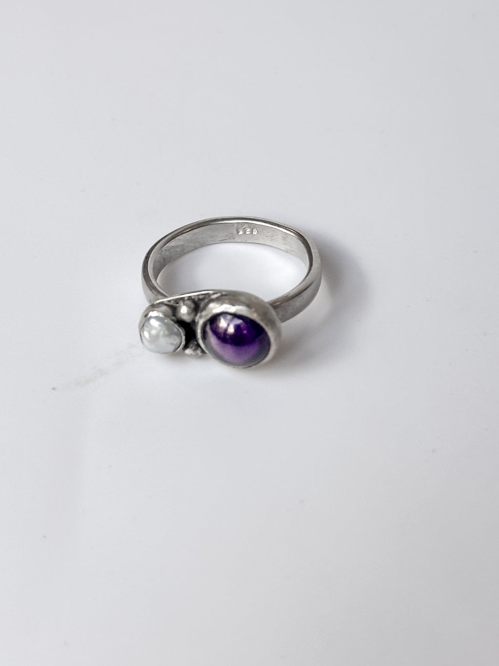 Amethyst & Pearl bubble Ring | size 8.5 - Jane Sydney Studio