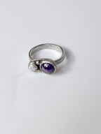 Amethyst & Pearl bubble Ring | size 8.5 - Jane Sydney Studio