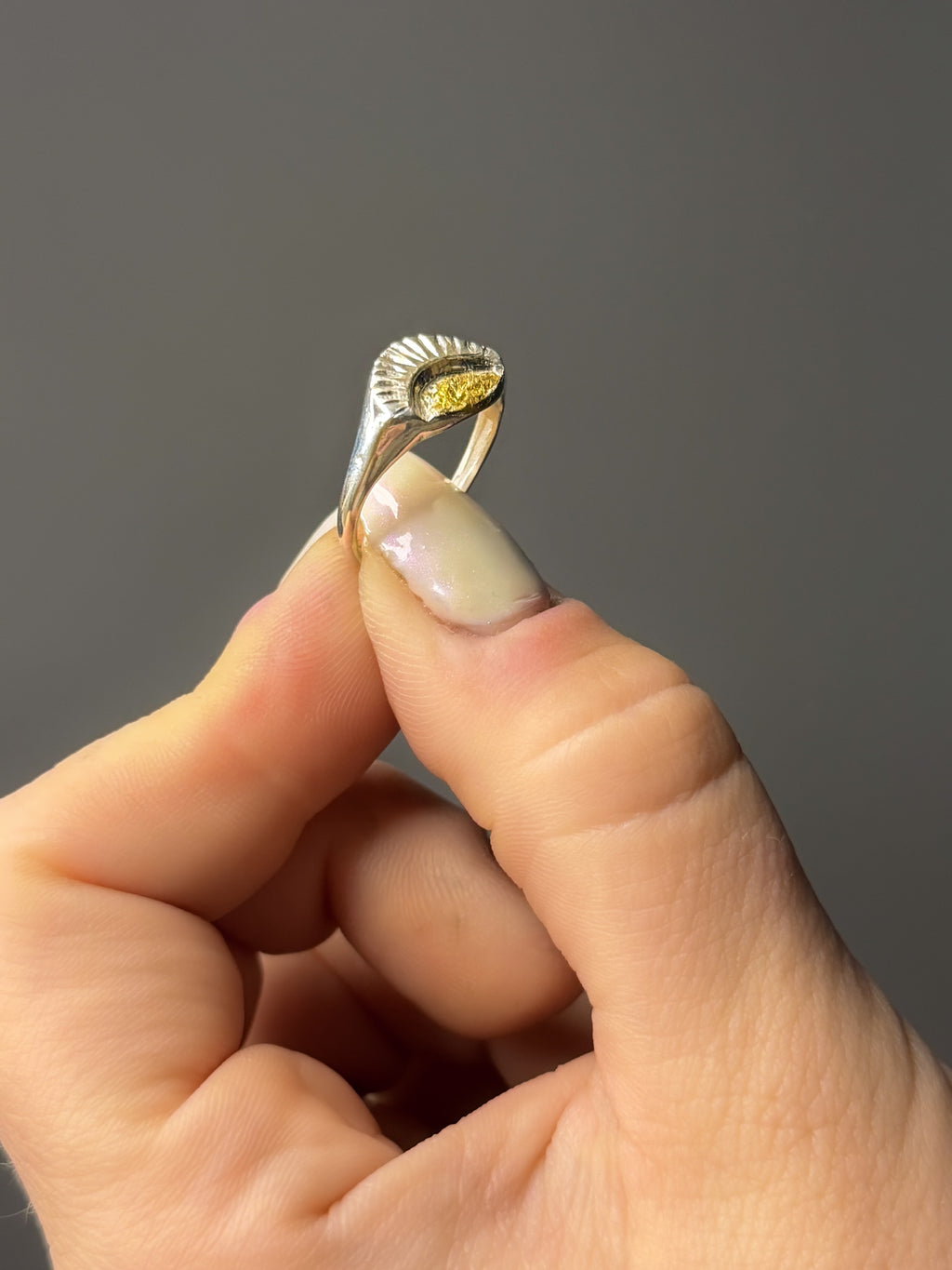 Sunbeam Silver & 24k gold Signet - Jane Sydney Studio