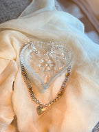 Silver & 10k heart citrine linked curb chain - Jane Sydney Studio