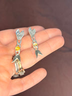 Wiggly fish Dangle studs - Jane Sydney Studio