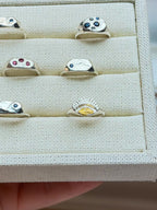 Sunbeam Silver & 24k gold Signet - Jane Sydney Studio