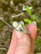 Sapphire & Australian Boulder Opal Signet Ring - Jane Sydney Studio