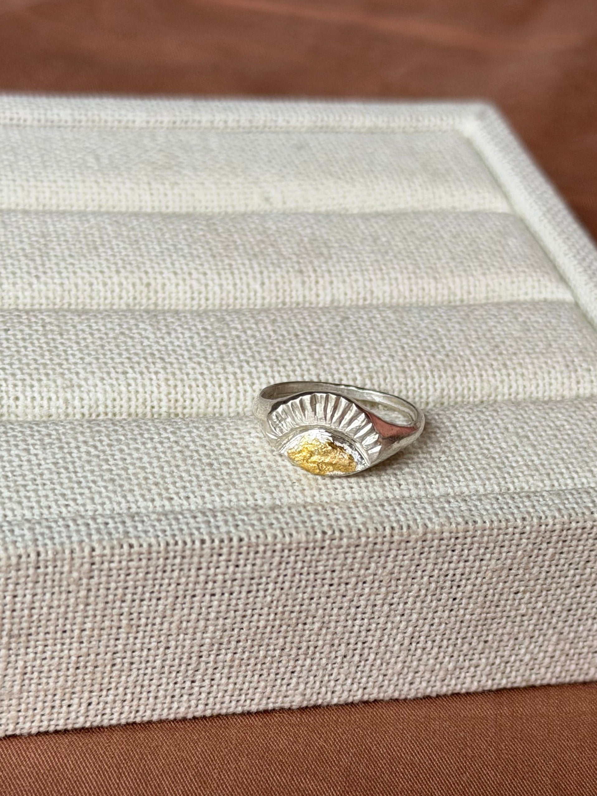 Sunbeam Silver & 24k gold Signet