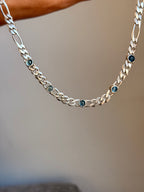 Aquamarine linked gemstone figaro - Jane Sydney Studio