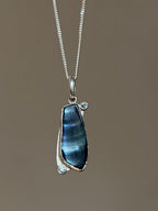 Muscle Shell + Australian Sapphire necklace
