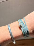 Tahitian Pearl on Silk line W/ silver hook - Jane Sydney Studio