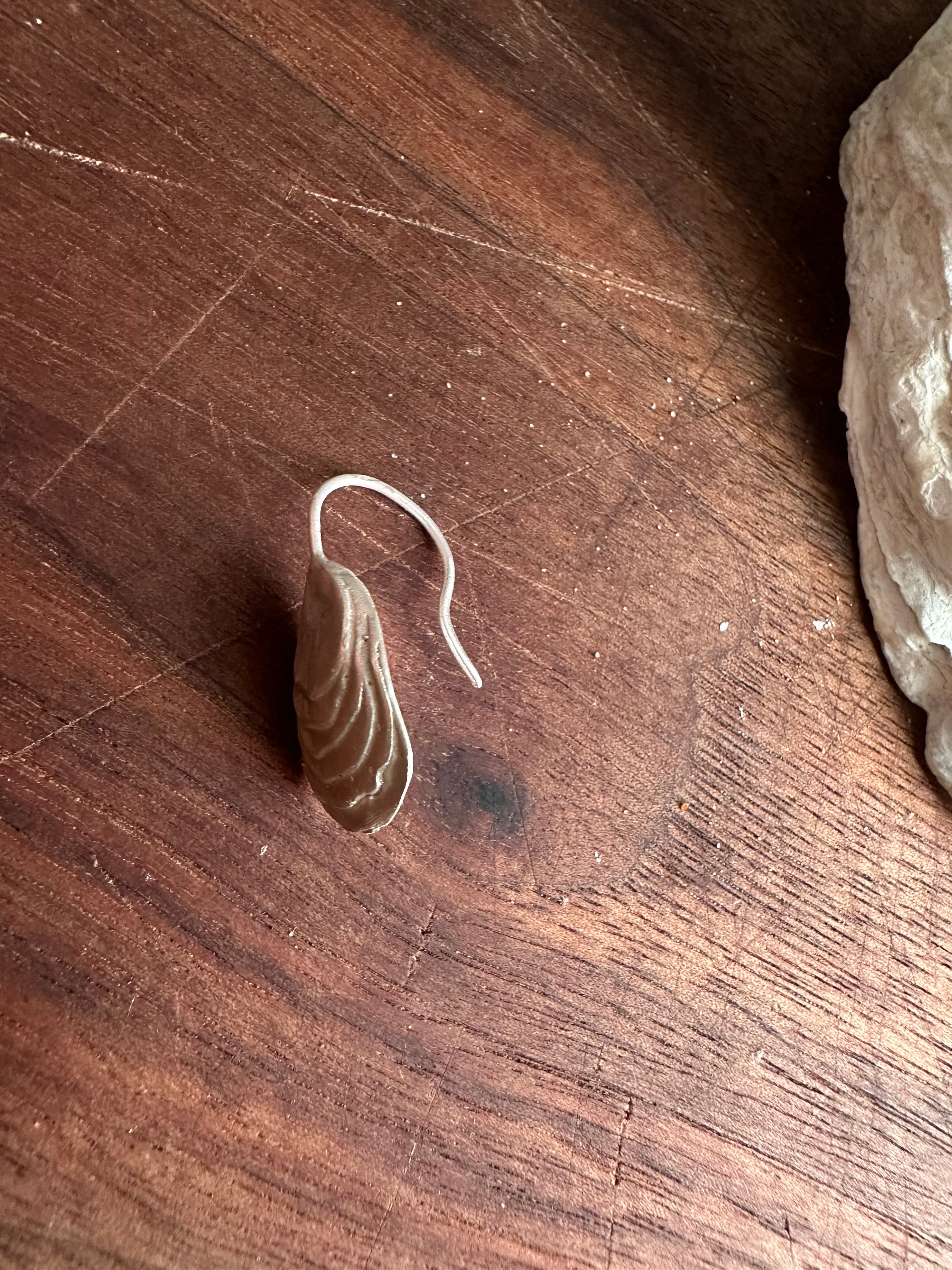 Oyster Earrings | silver drop - Jane Sydney Studio