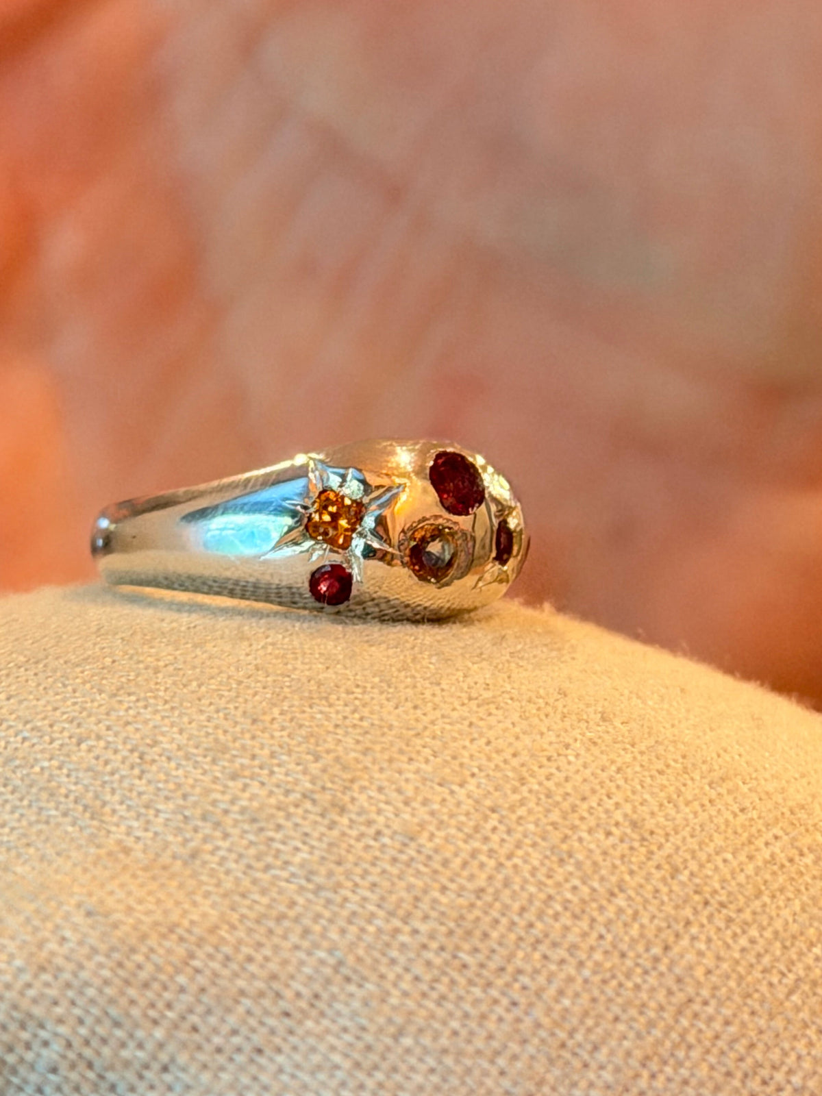 Sapphire Sunset dome ring