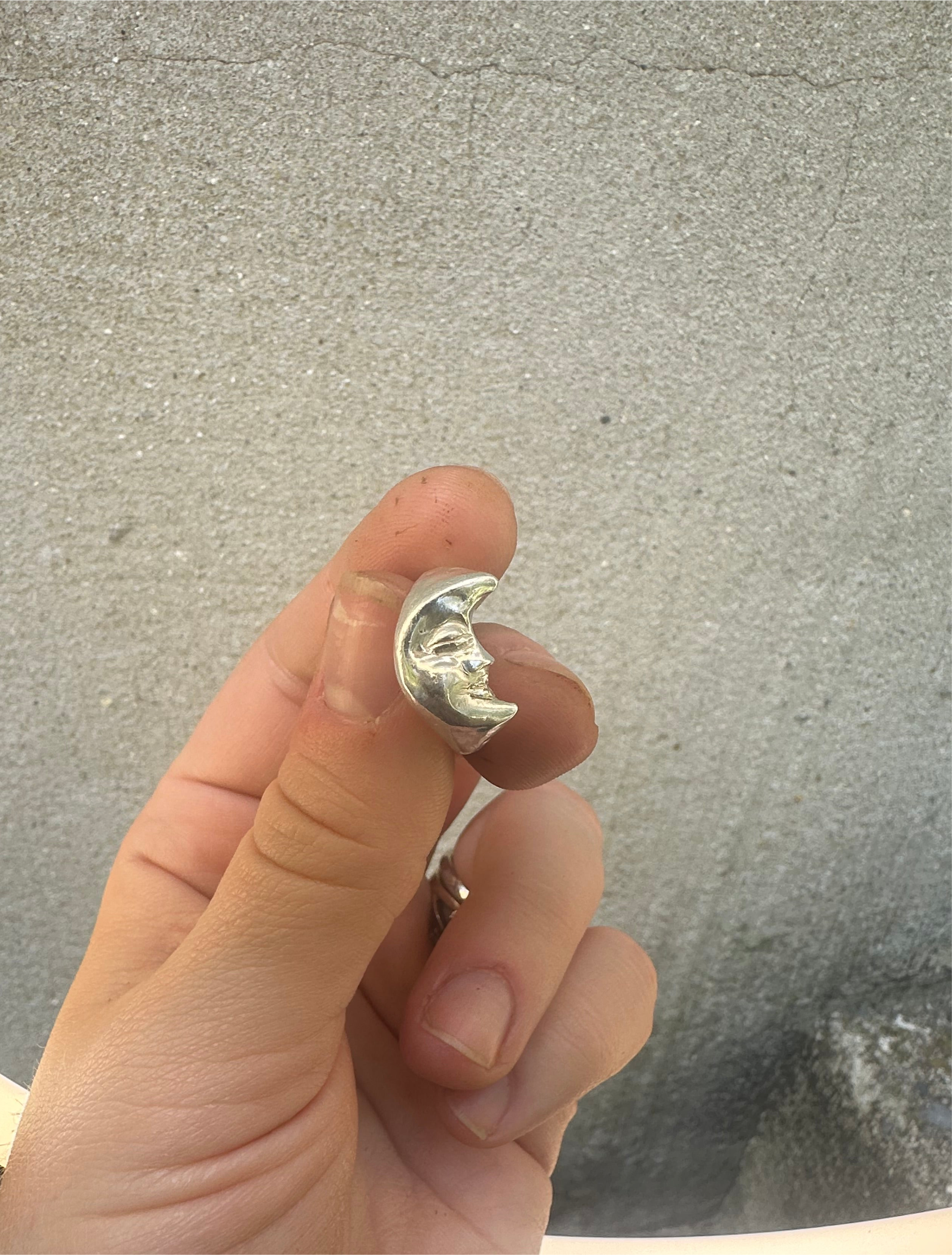 crescent moon face signet - Jane Sydney Studio