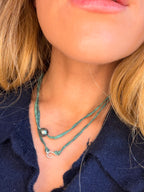Tahitian Pearl on Silk line W/ silver hook - Jane Sydney Studio
