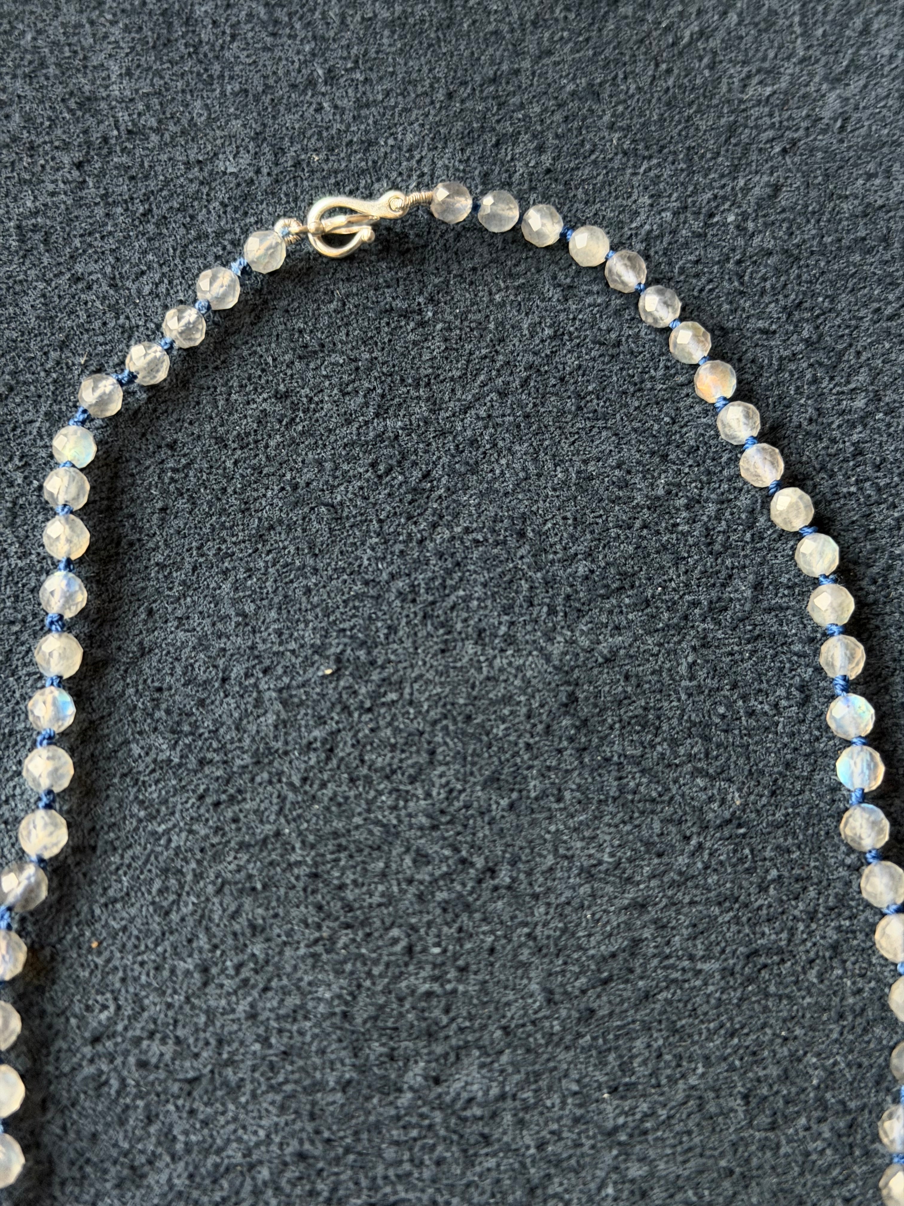 Not your Mommas Moonstone's -Knotted Gem Strand Choker