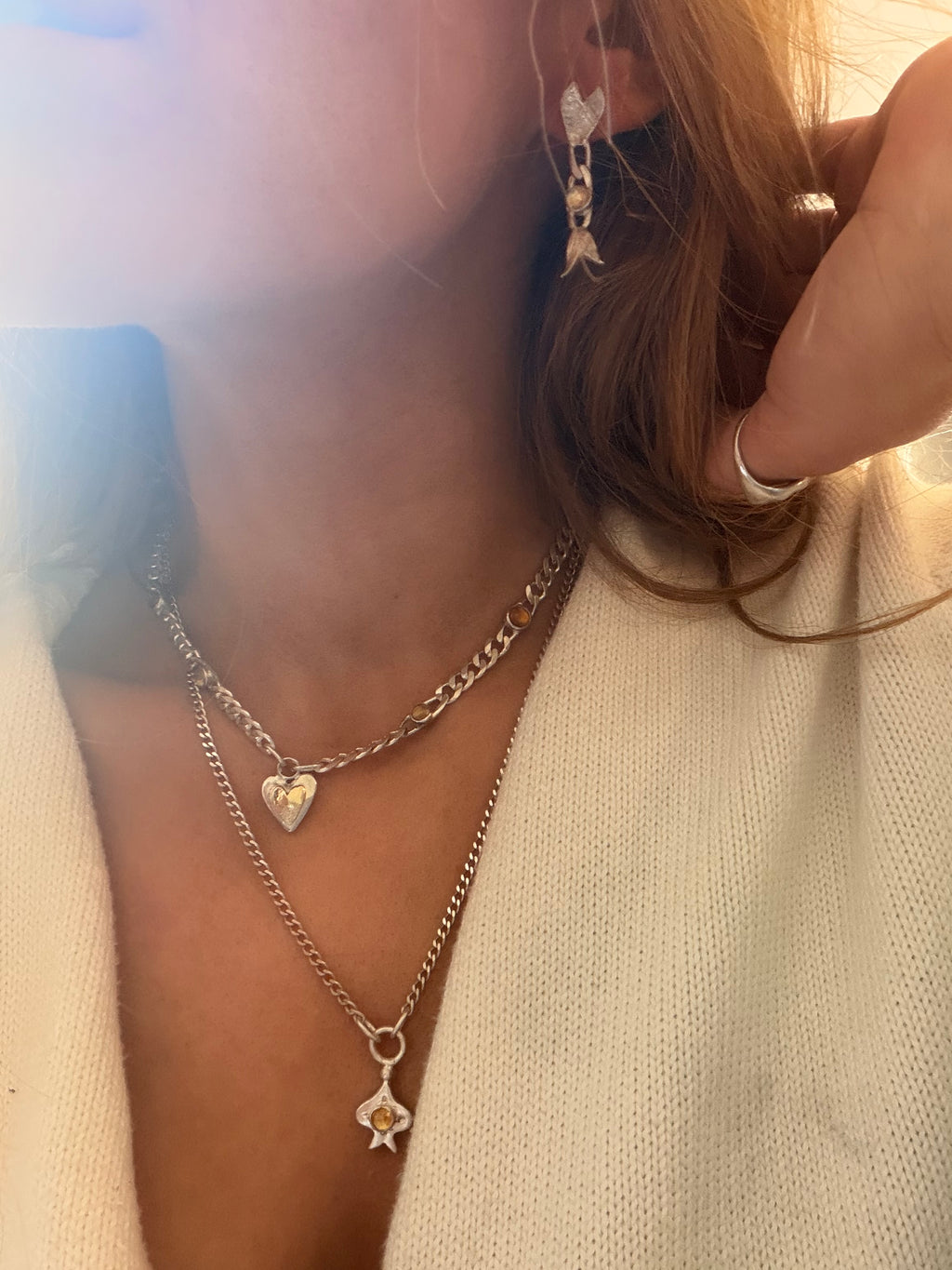 Citrine Spade Necklace - Jane Sydney Studio