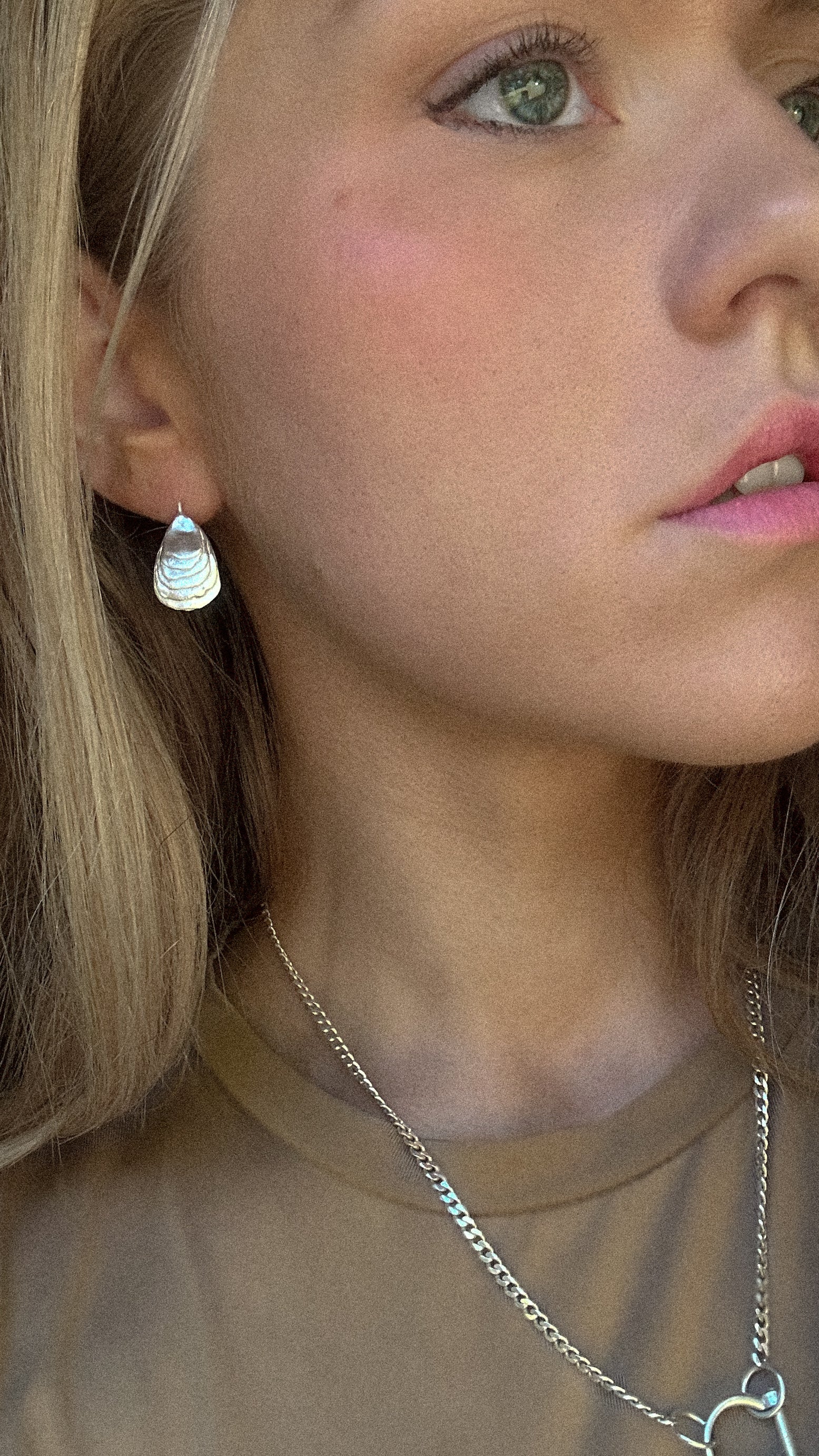 Oyster Earrings | silver drop - Jane Sydney Studio