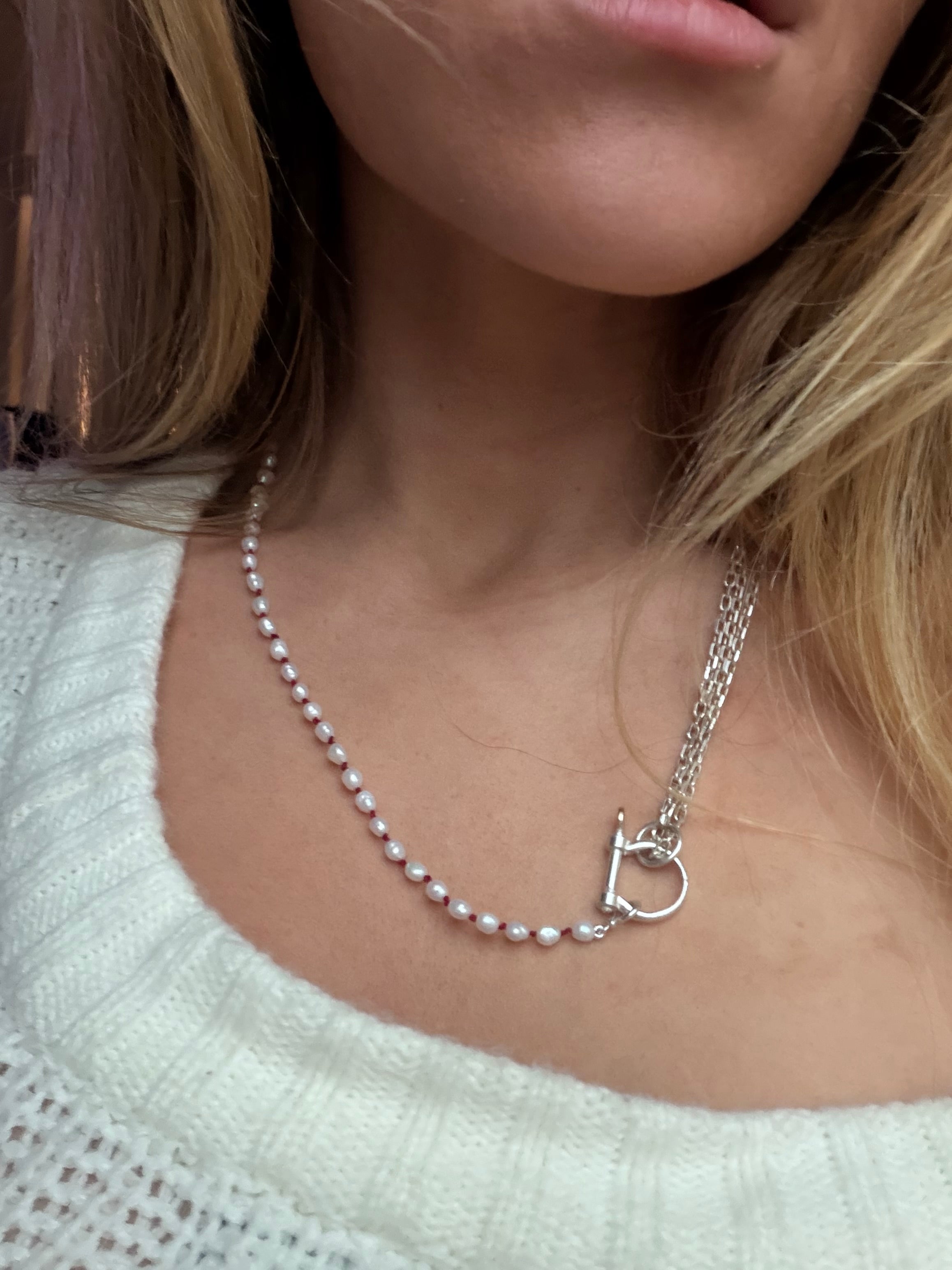 Not Your Mommas Unexpected Red Pearl Choker