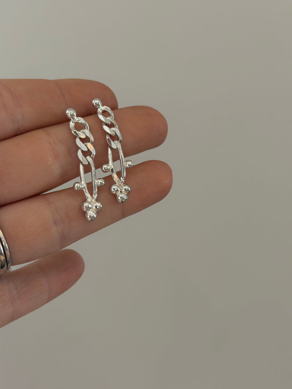 Lacy Bubble Chain Dangle Earrings