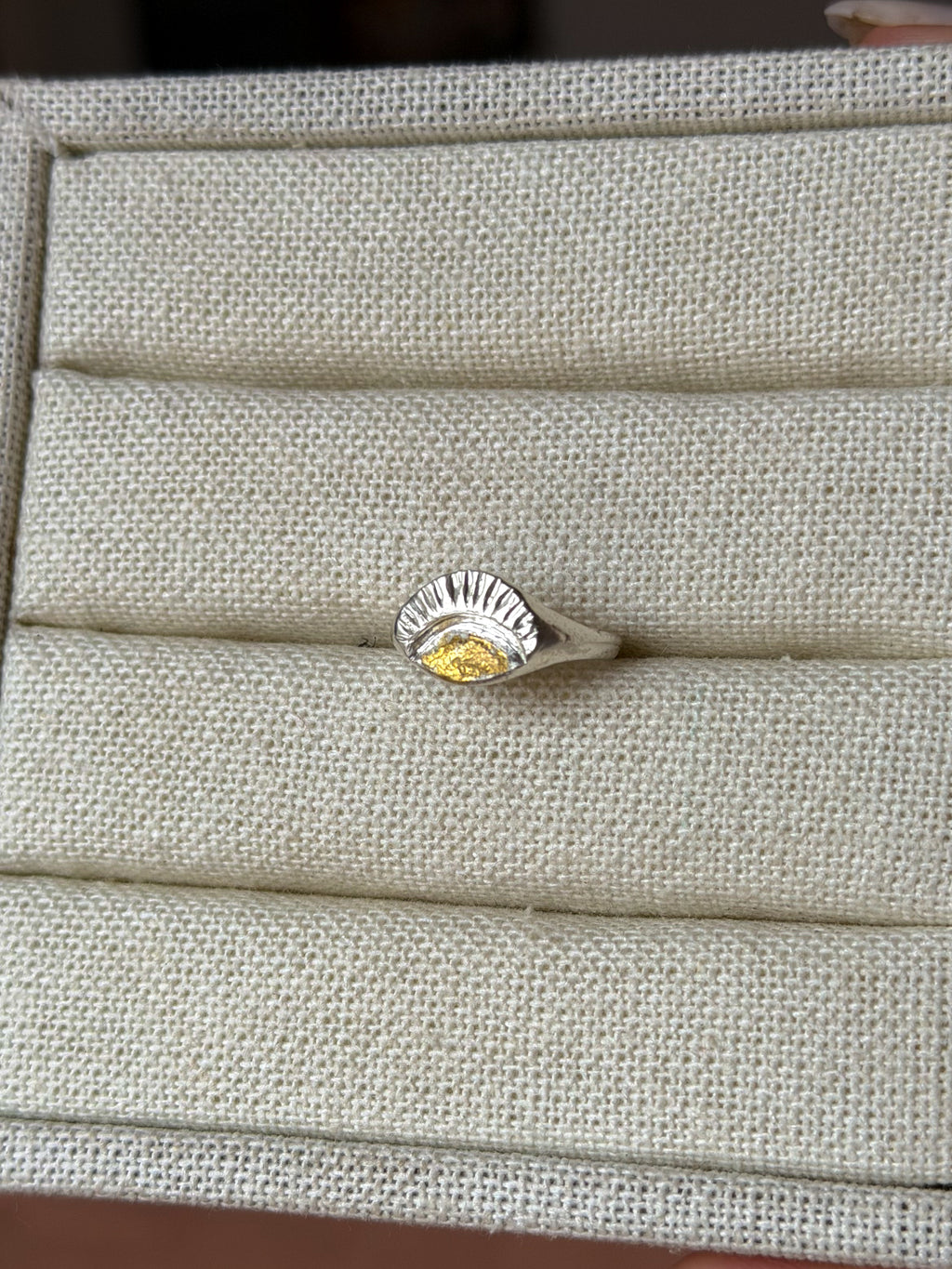 Sunbeam Silver & 24k gold Signet - Jane Sydney Studio