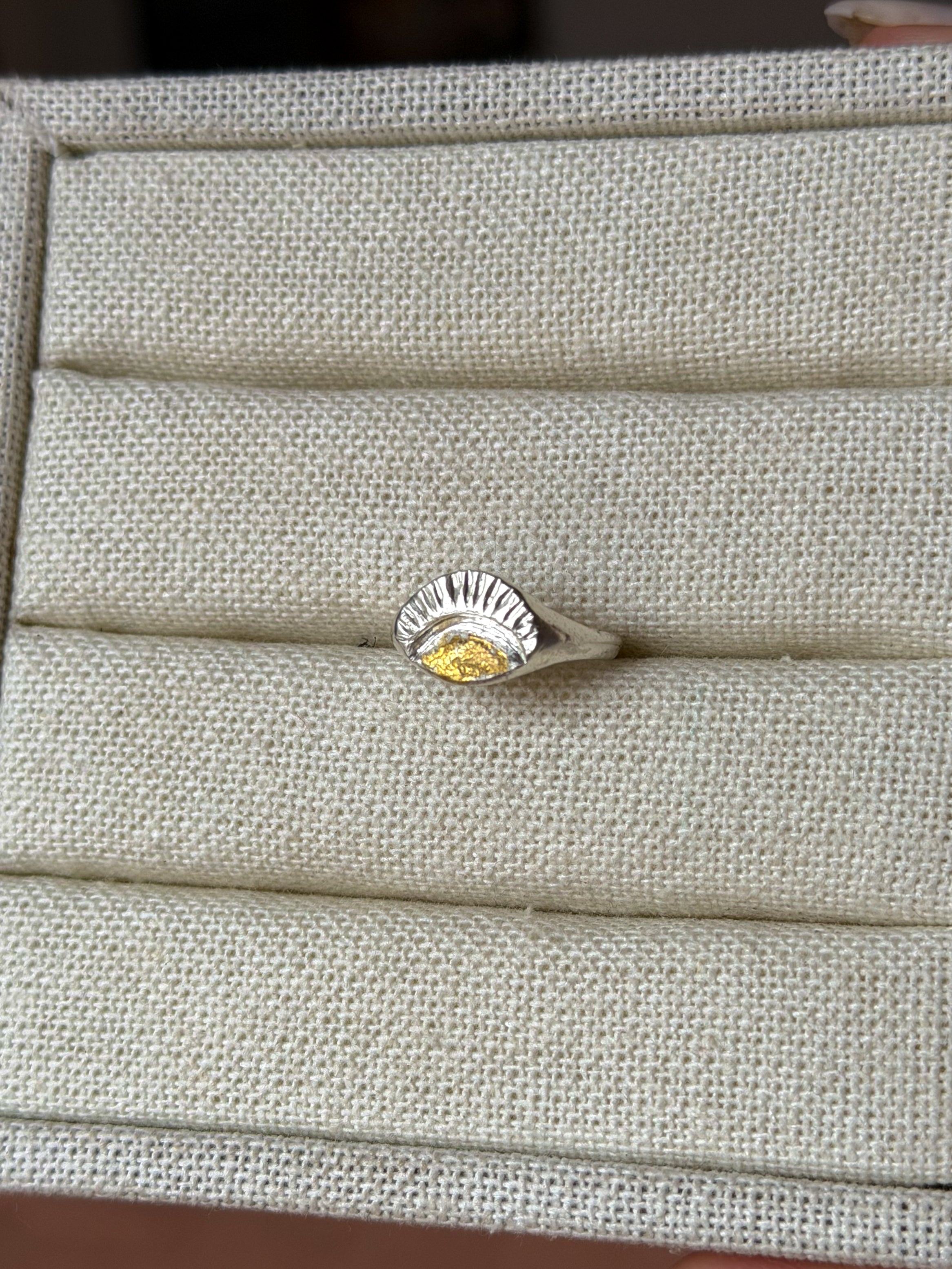 Sunbeam Silver & 24k gold Signet