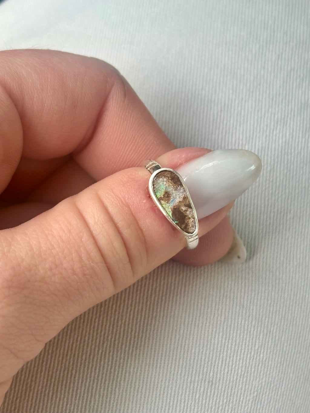 Australian Boulder Opal Ring size 5.5 - Jane Sydney Studio