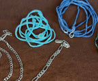 Turquoise link on Silk line with silver hook - Jane Sydney Studio